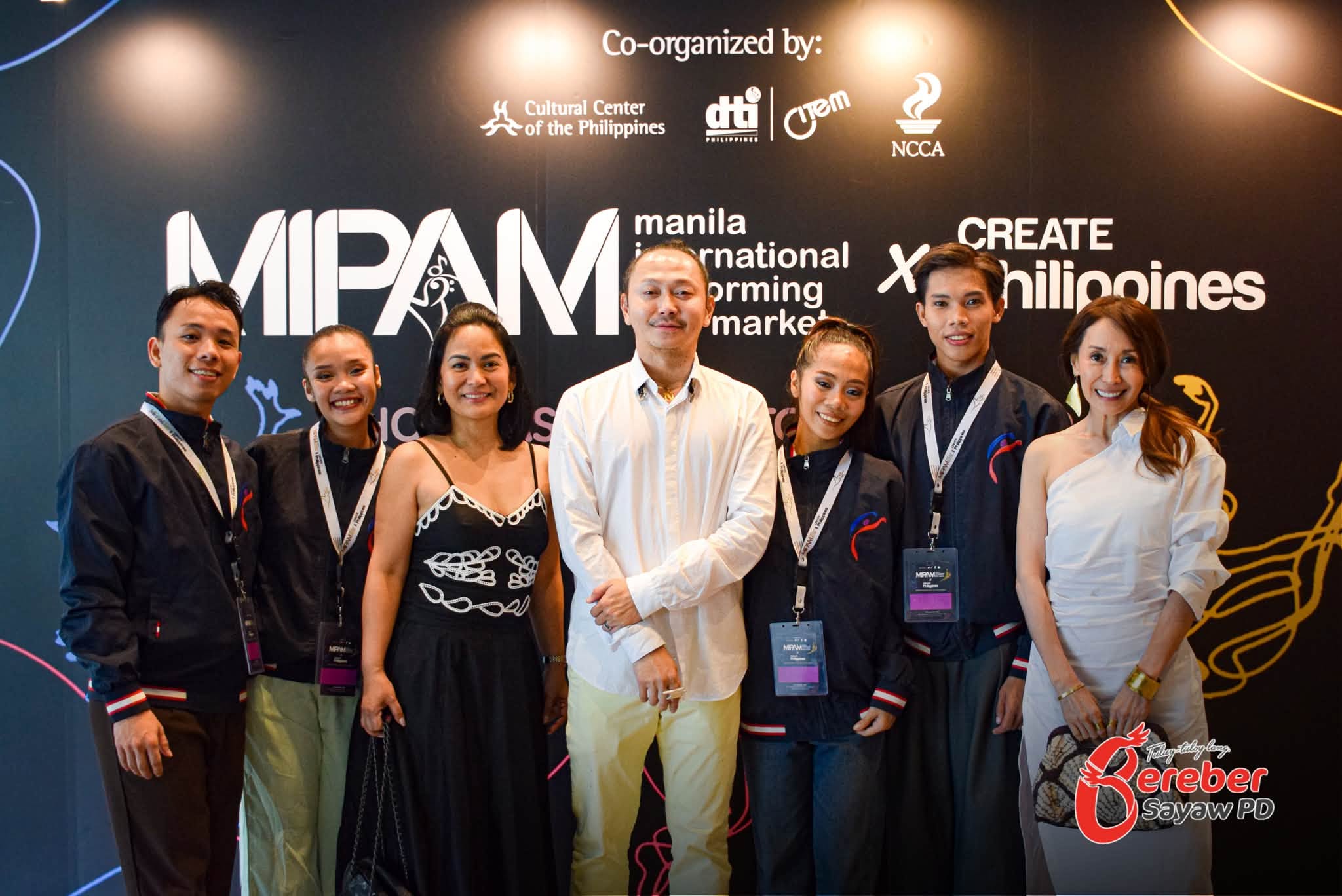 The company and guests at the MIPAM x CREATE Philippines backdrop, Cultural Center of the Philippines